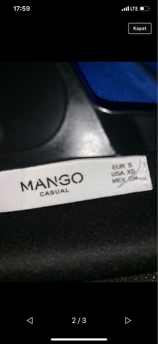 Mango Mango saks mavi deri ceket