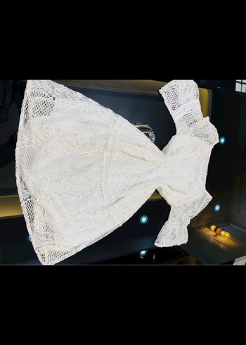 Zara Dantel Detaylı Beyaz Mini Bohem Elbise