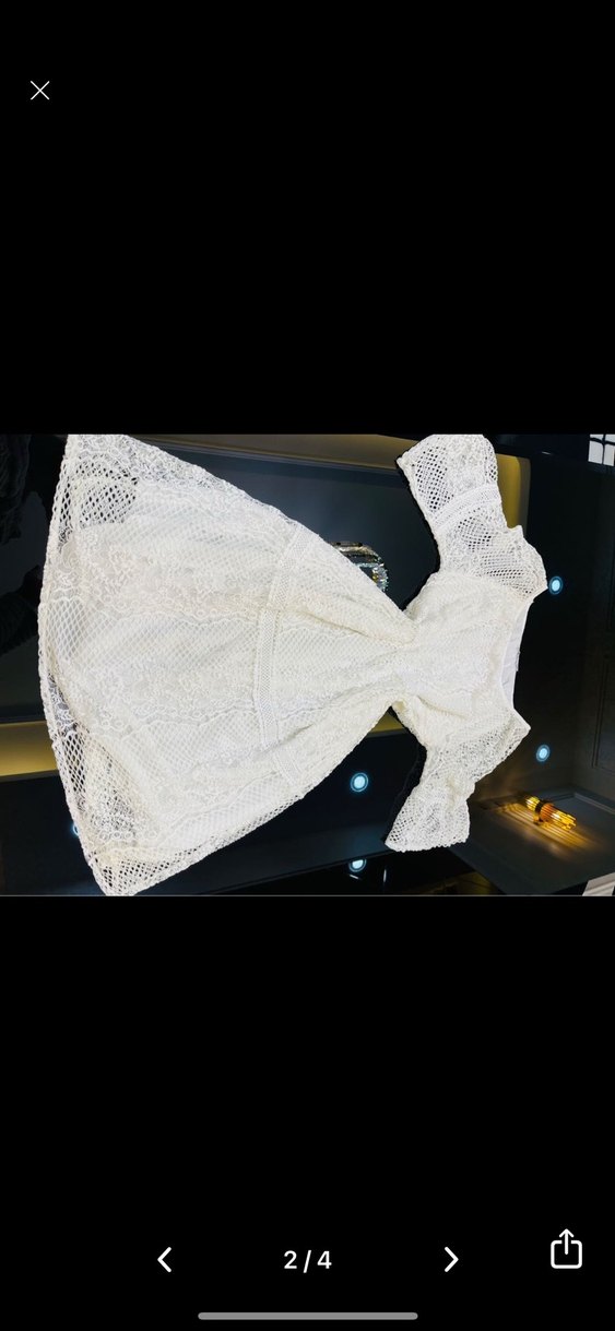 Dantel Detaylı Beyaz Mini Bohem Elbise - Görsel 2