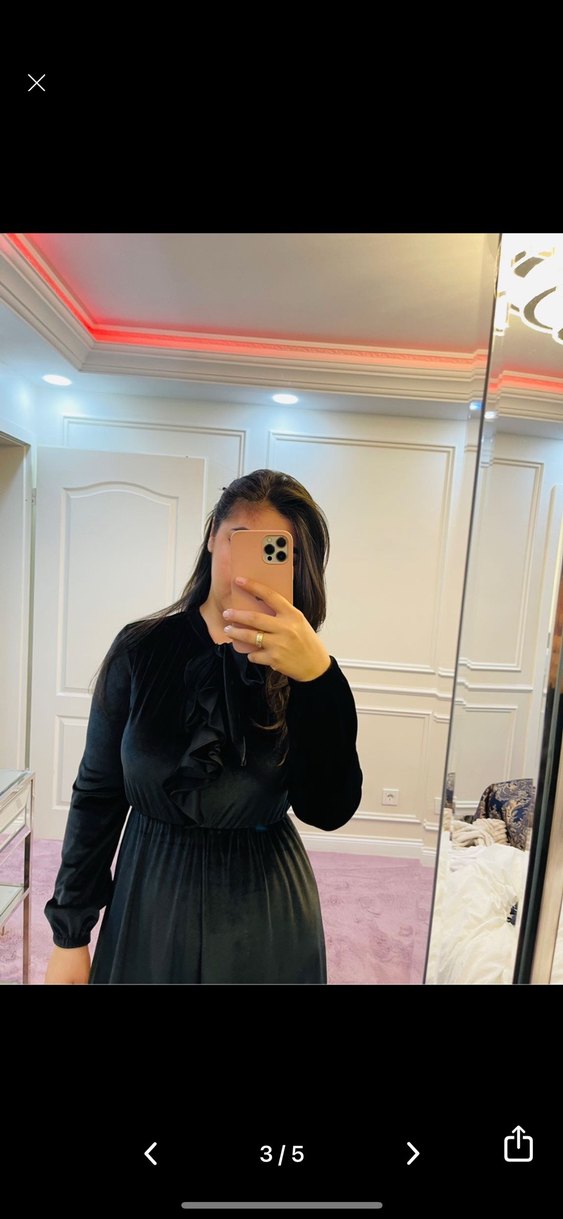 Siyah Uzun Kollu Gotik Elbise - Görsel 3