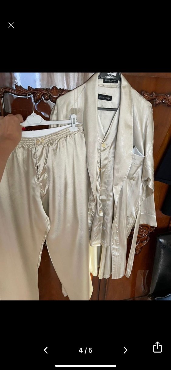 Bej Uzun Kollu Erkek Pijama Takımı - Görsel 2