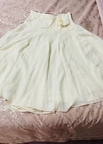 Beyaz Keten midi
etek - Görsel 4