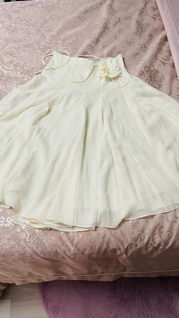 Beyaz Keten midi
etek - Görsel 4