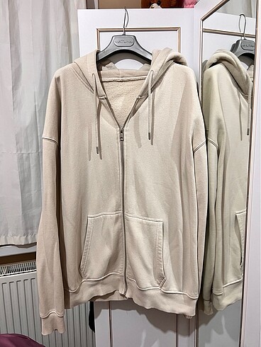 Addax bej oversize kapşonlu polar