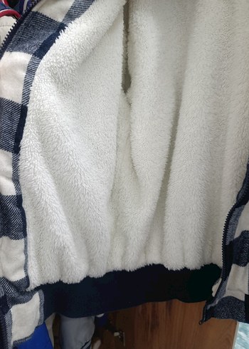 Ekose Desenli Gri Düğmeli  Kadın Ceket mont - Görsel 4