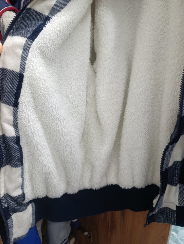 Ekose Desenli Gri Düğmeli  Kadın Ceket mont - Görsel 4