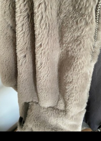 Bej Kadın Kapüşonlu Peluş Ceket - Görsel 4