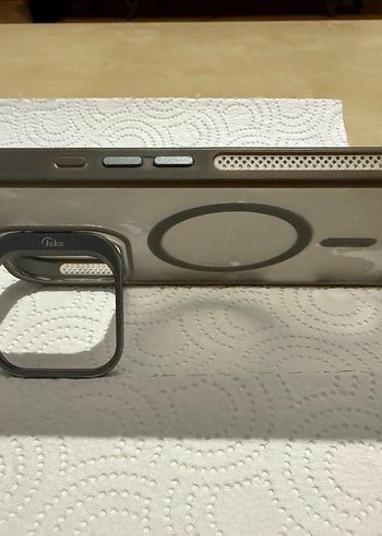 İPhone 16 Pro Max Düğmeli Gri Sokak Stili Telefon Kılıfı - Görsel 7