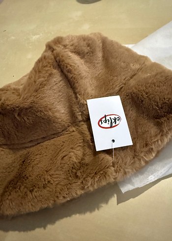 Eklips Bej Peluş Detaylı Kadın Şapka Buckhet - Görsel 5