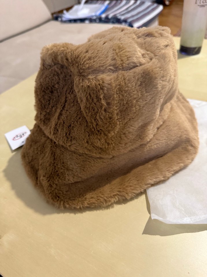 Eklips Bej Peluş Detaylı Kadın Şapka Buckhet - Görsel 4