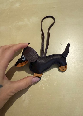 Kahverengi Deri Köpek Figürlü Anahtarlık - Görsel 3