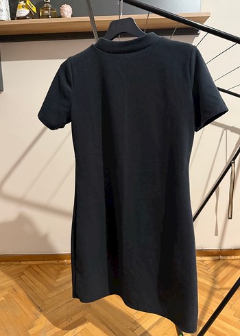 Kısa Kollu Siyah Midi Triko Elbise - Görsel 6