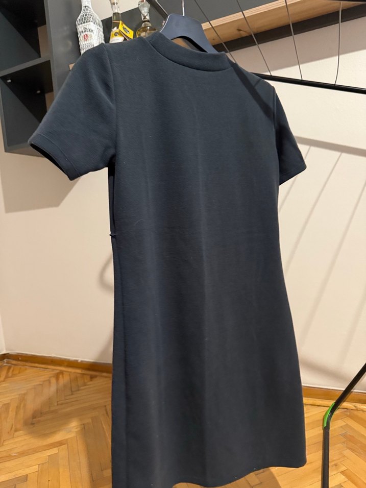 Kısa Kollu Siyah Midi Triko Elbise - Görsel 5