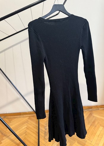 Colins Siyah Uzun Kollu Triko Midi Elbise - Görsel 6