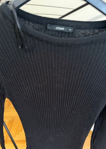 Colins Siyah Uzun Kollu Triko Midi Elbise - Görsel 3