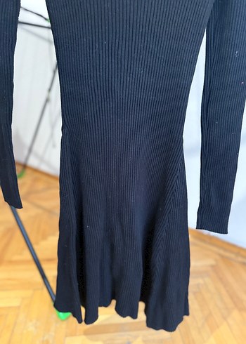 Colins Siyah Uzun Kollu Triko Midi Elbise - Görsel 4