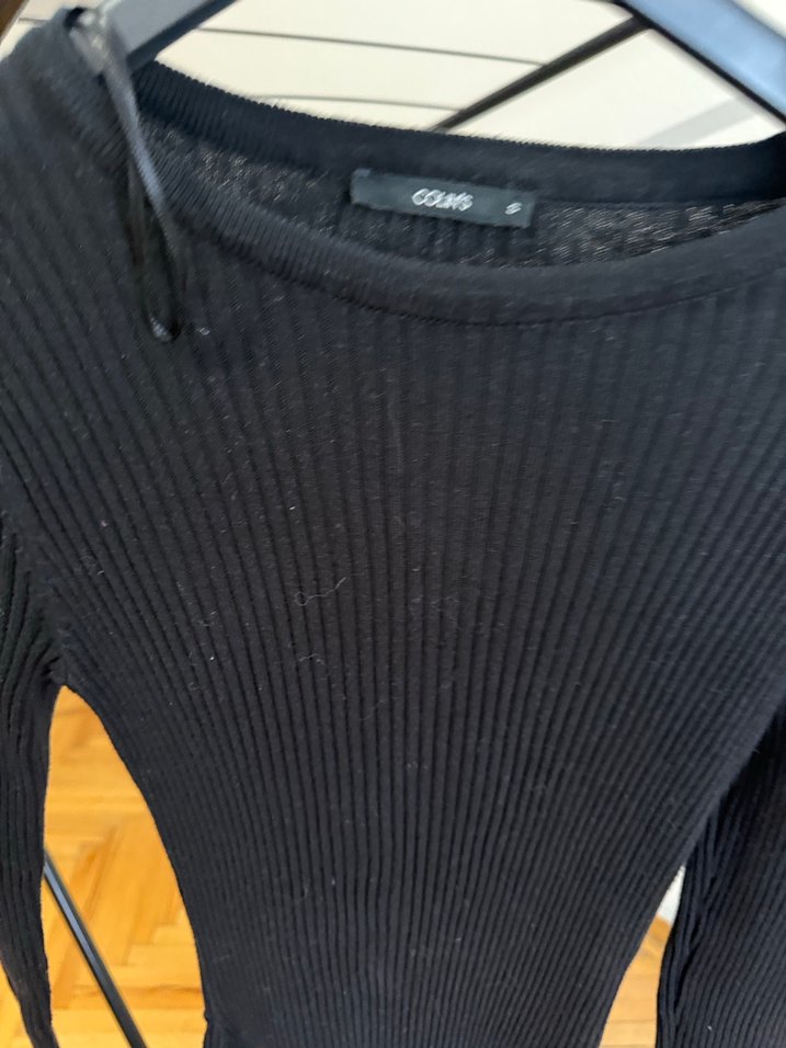 Colins Siyah Uzun Kollu Triko Midi Elbise - Görsel 3