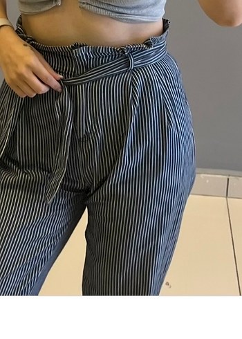 Twist Gri Bağlamalı Rahat Kesim Kadın pantolon - Görsel 4