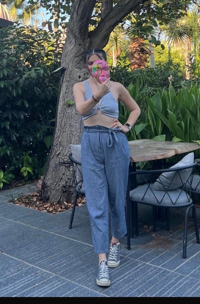 Twist Gri Bağlamalı Rahat Kesim Kadın pantolon - Görsel 2