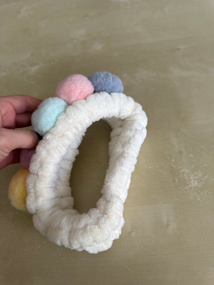 Pastel Renkli Peluş Ponponlu Saç Bandı - Görsel 5