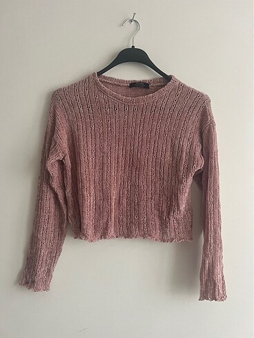 Bershka BERSHKA Polyester Pembe Mini Kazak