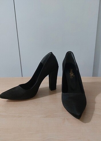 Diğer Siyah Saten Topuklu Ayakkabı Stiletto