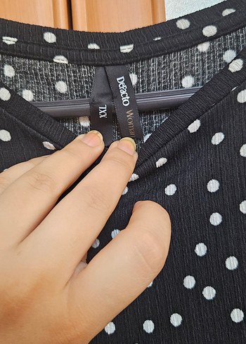 xxl Beden siyah Renk Puantiye Desenli Siyah Elbise