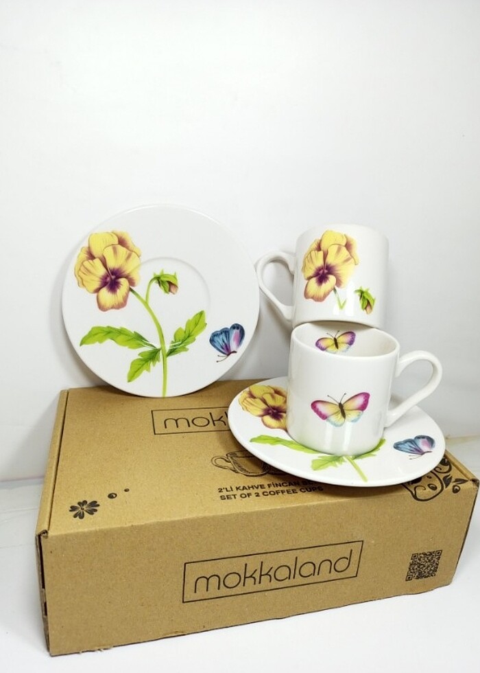 Vintage art porselen fincan takımı 2'li - Görsel 3