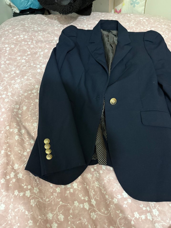 Düğmeli Lacivert Midi Kadın Ceket - Görsel 4
