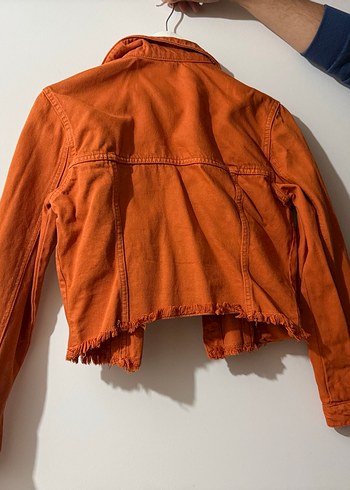 Kadın turuncu  Düğmeli Ceket - Görsel 4