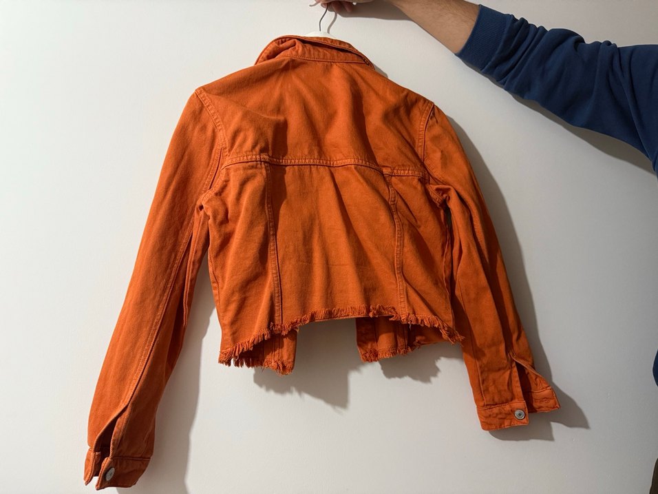 Kadın turuncu  Düğmeli Ceket - Görsel 4