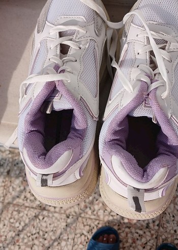 Beyaz Bağcıklı Kadın Spor Ayakkabı - Görsel 3