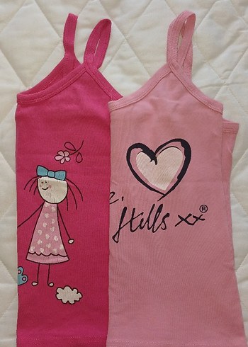 Kız Çocuk İki Renkli Baskılı Askılı Atlet - Görsel 2