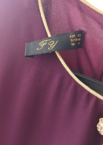 Drapeli Uzun Kollu Bordo Kadın Elbise - Görsel 5