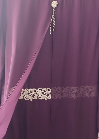 Drapeli Uzun Kollu Bordo Kadın Elbise - Görsel 2