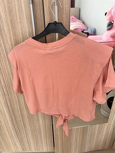 Zara pembe crop bluz