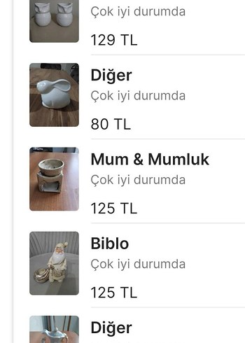 Çeşitli Dekoratif Biblo ve Mumluklar