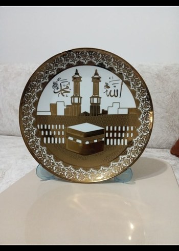 Altın Desenli Kabe Temalı Dekoratif Tabak