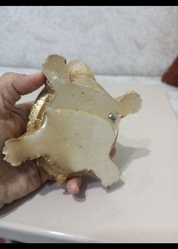 Beden Parlak Altın Kaplumbağa Figürin