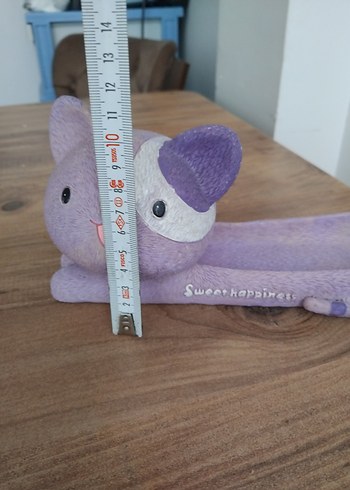 Mor Kedi Şeklinde Dekoratif kumbara - Görsel 4