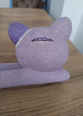 Mor Kedi Şeklinde Dekoratif kumbara - Görsel 8