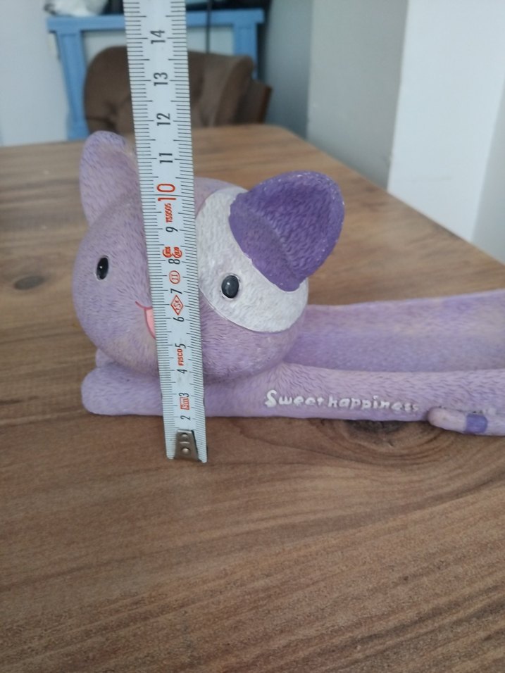 Mor Kedi Şeklinde Dekoratif kumbara - Görsel 4