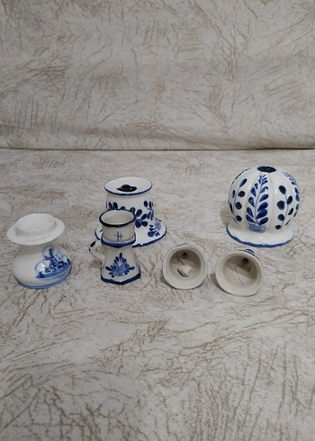 Nakış Desenli Mavi Seramik Sofra Takımı - Görsel 7