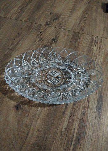 Vintage Şeffaf Cam Tabak kristal cam tabak - Görsel 5