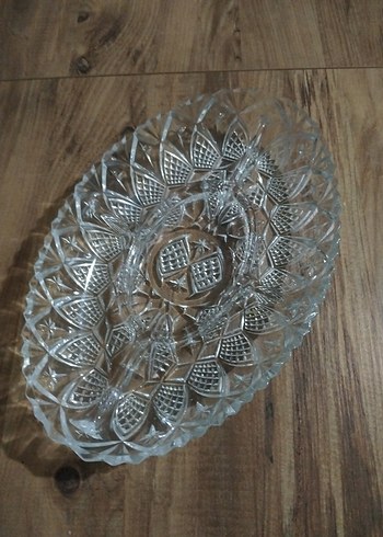 Vintage Şeffaf Cam Tabak kristal cam tabak - Görsel 8