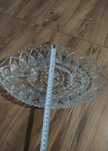 Vintage Şeffaf Cam Tabak kristal cam tabak - Görsel 3