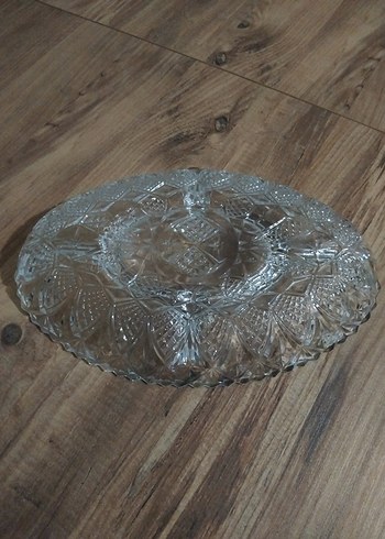 Vintage Şeffaf Cam Tabak kristal cam tabak - Görsel 4