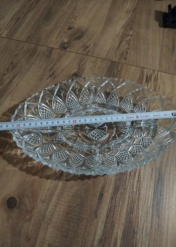 Vintage Şeffaf Cam Tabak kristal cam tabak - Görsel 2