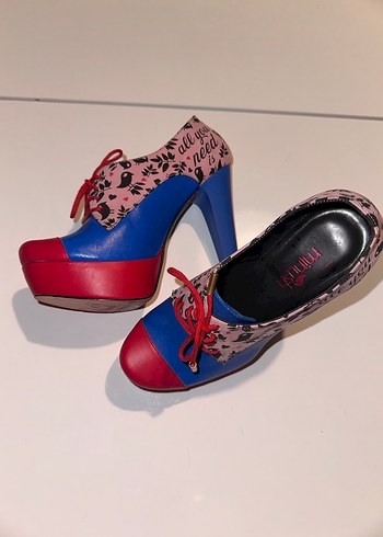 Renkli Platform Topuklu Kadın Ayakkabı - Görsel 3