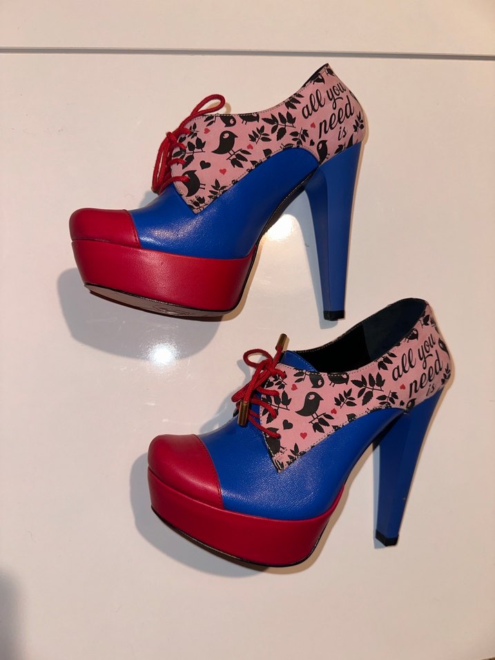 Renkli Platform Topuklu Kadın Ayakkabı - Görsel 2